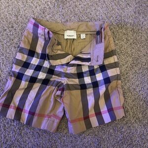 Burberry Tan and Black Bermuda Shorts